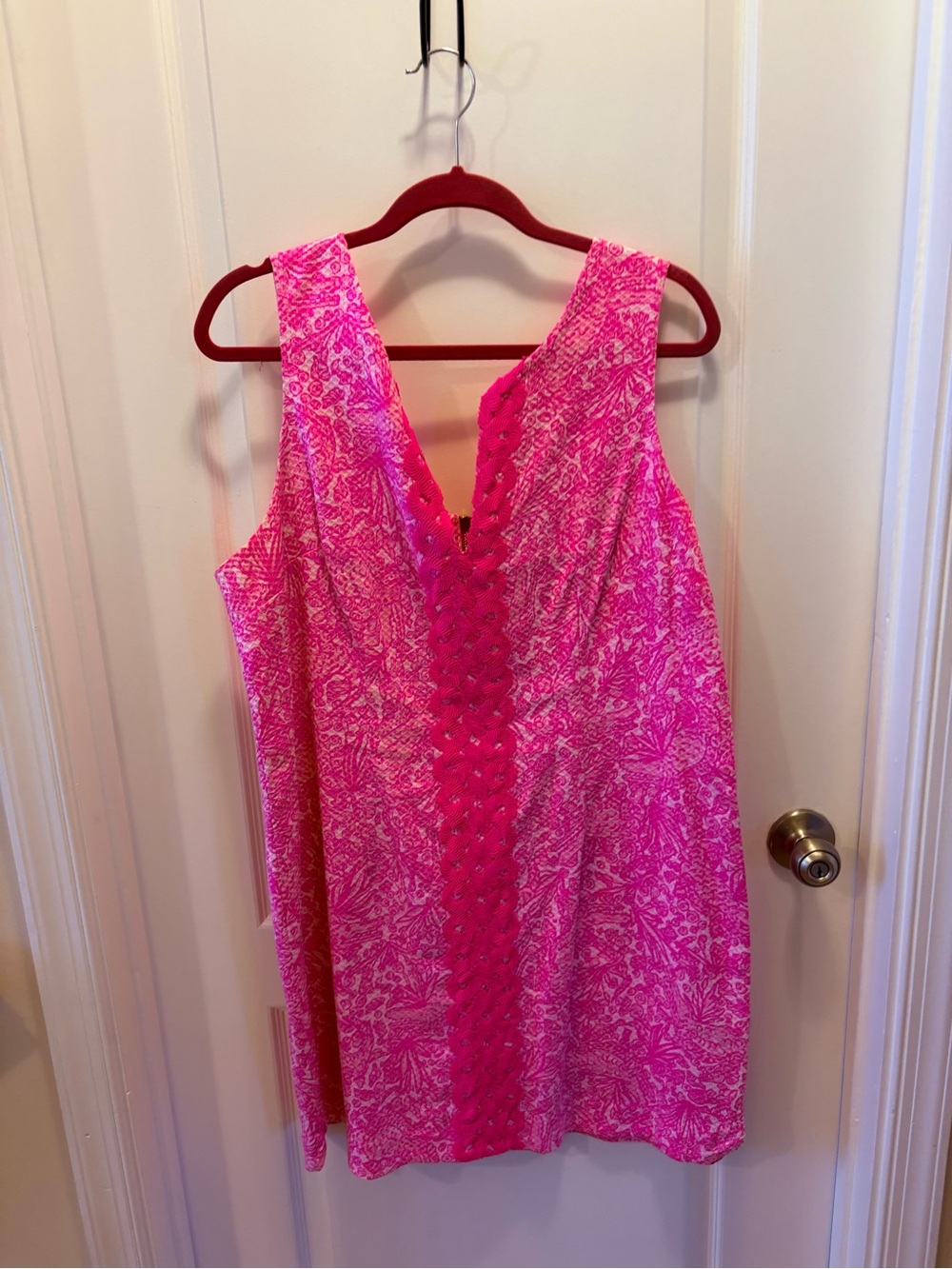 Lilly Pulitzer Hot Pink Printed Sleeveless Shift Dress perfect for your vacation
